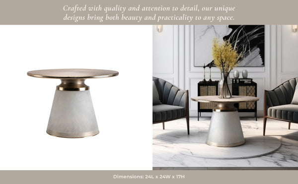 Metal Glass Round Coffee Table Pedestal Base