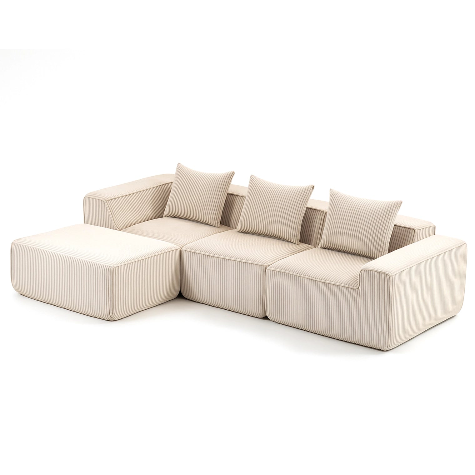 Modular Compression Sofa Set Plush Corduroy