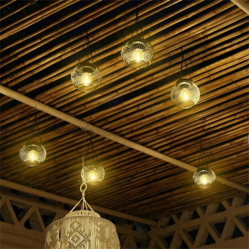 Black Hanging Solar Lanterns | Outdoor Led | Garden Décor