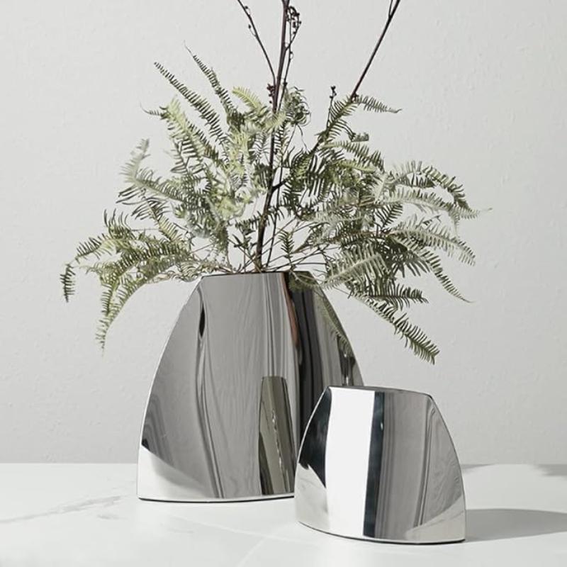 Silver Arc Mirror Vase
