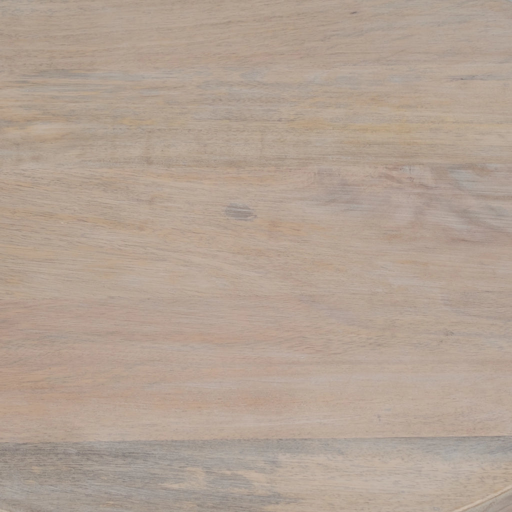 Wood Carved Hammered Base End Table