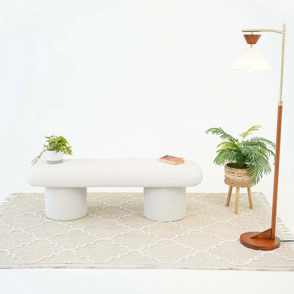 Randolph Ivory Boucle Bench