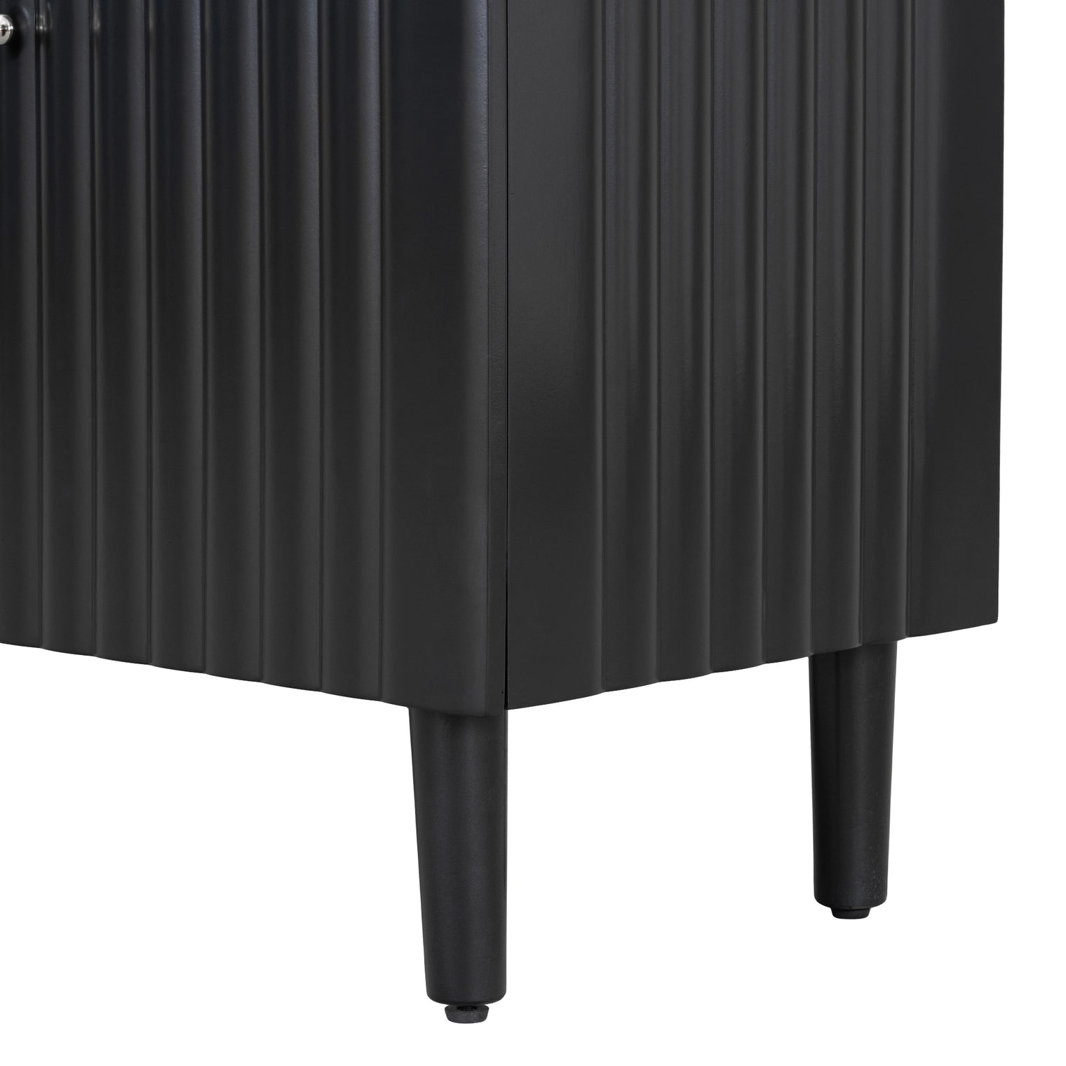 4-Door Sideboard with Wavy Pattern & Cylindrical Legs