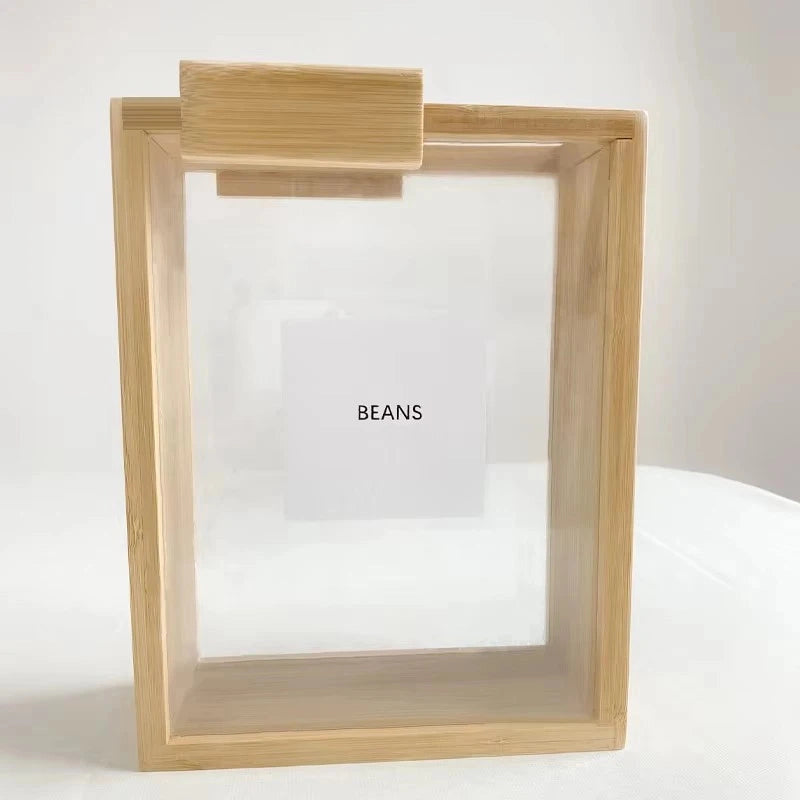 Bamboo Square Pantry Containers 4-PCS | Food Organizer | Eco