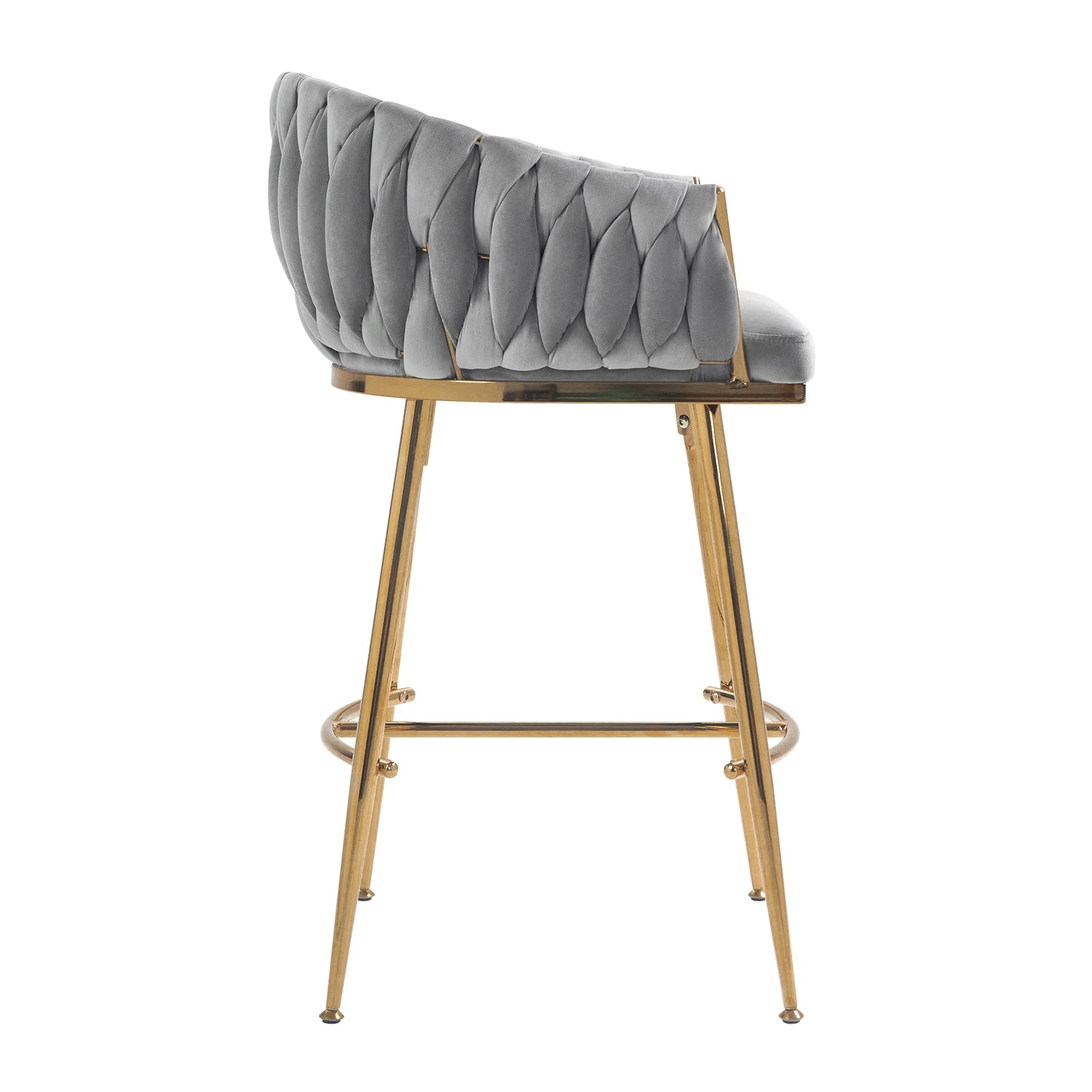 Velvet Counter Bar Stools Gold Chrome Base