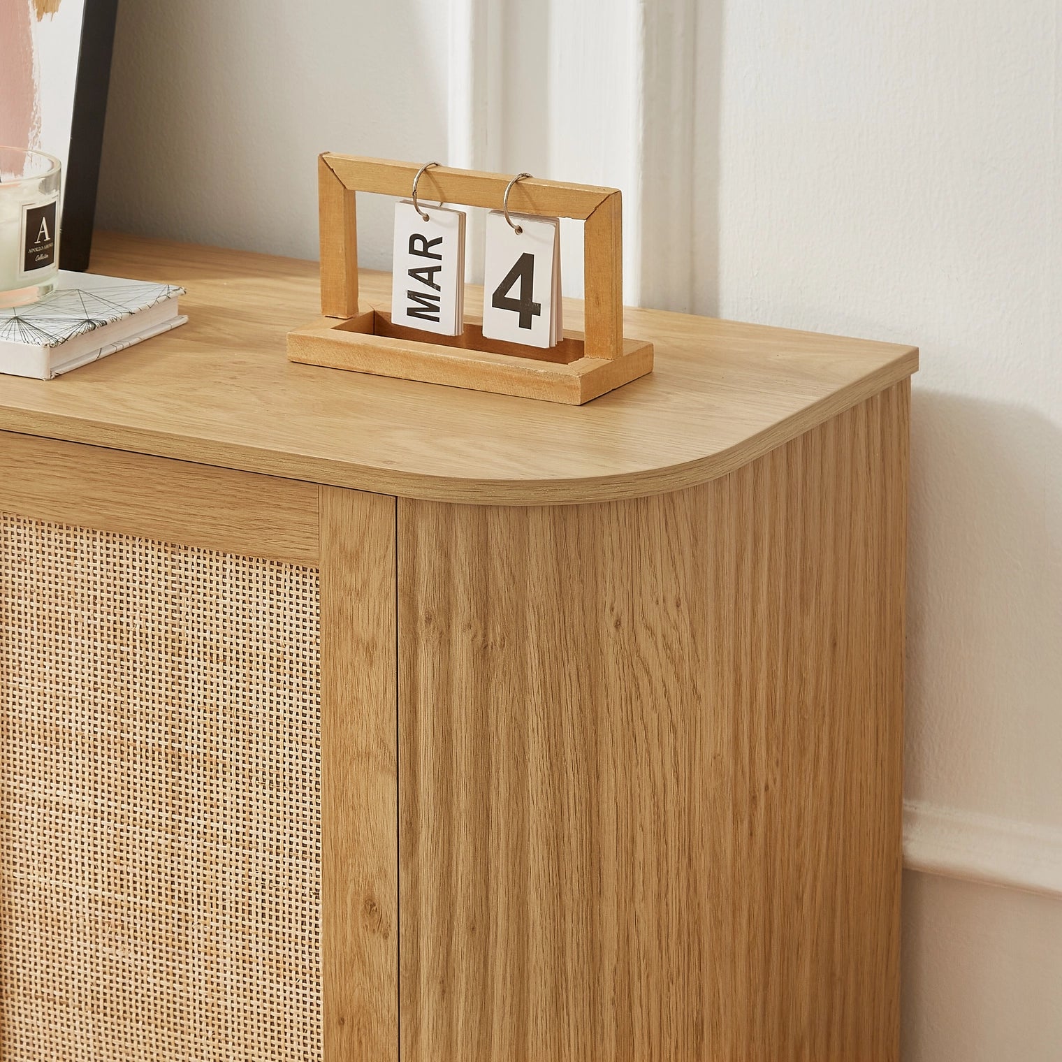 Entryway & Living Room Storage Wave Pattern Tv Stand