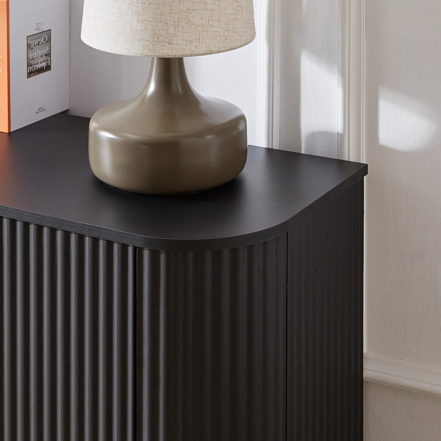 Fall Walnut Sideboard Cabinet with Adjustable Shelves