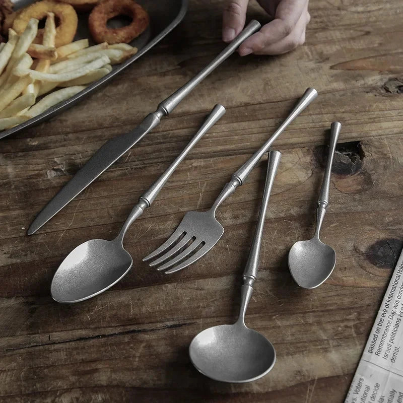 Retro Stainless Steel 4-Piece Cutlery Set