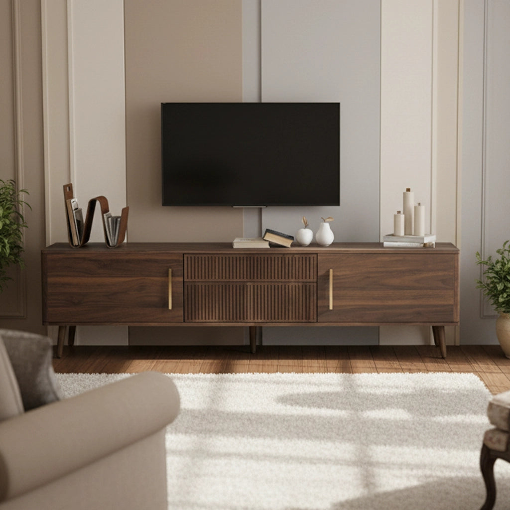 Living Room Storage Tv Stand with 2 Drawers