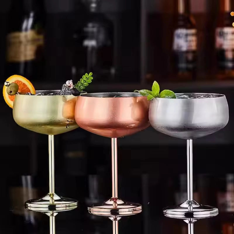 Stainless Steel Cocktail Glasses (Set of 6)