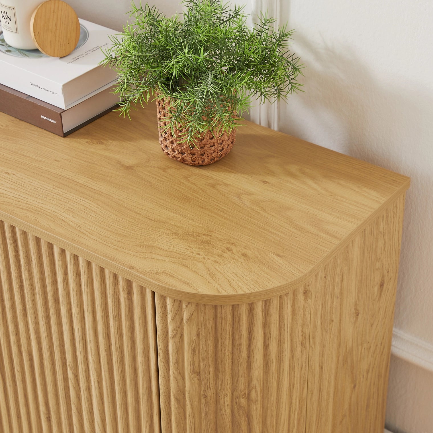 Fall Walnut Sideboard Cabinet with Adjustable Shelves