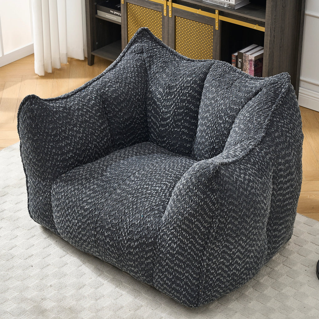 Indoor Oversized Bean Bag Chair & Soft Foam & Chenille Cover