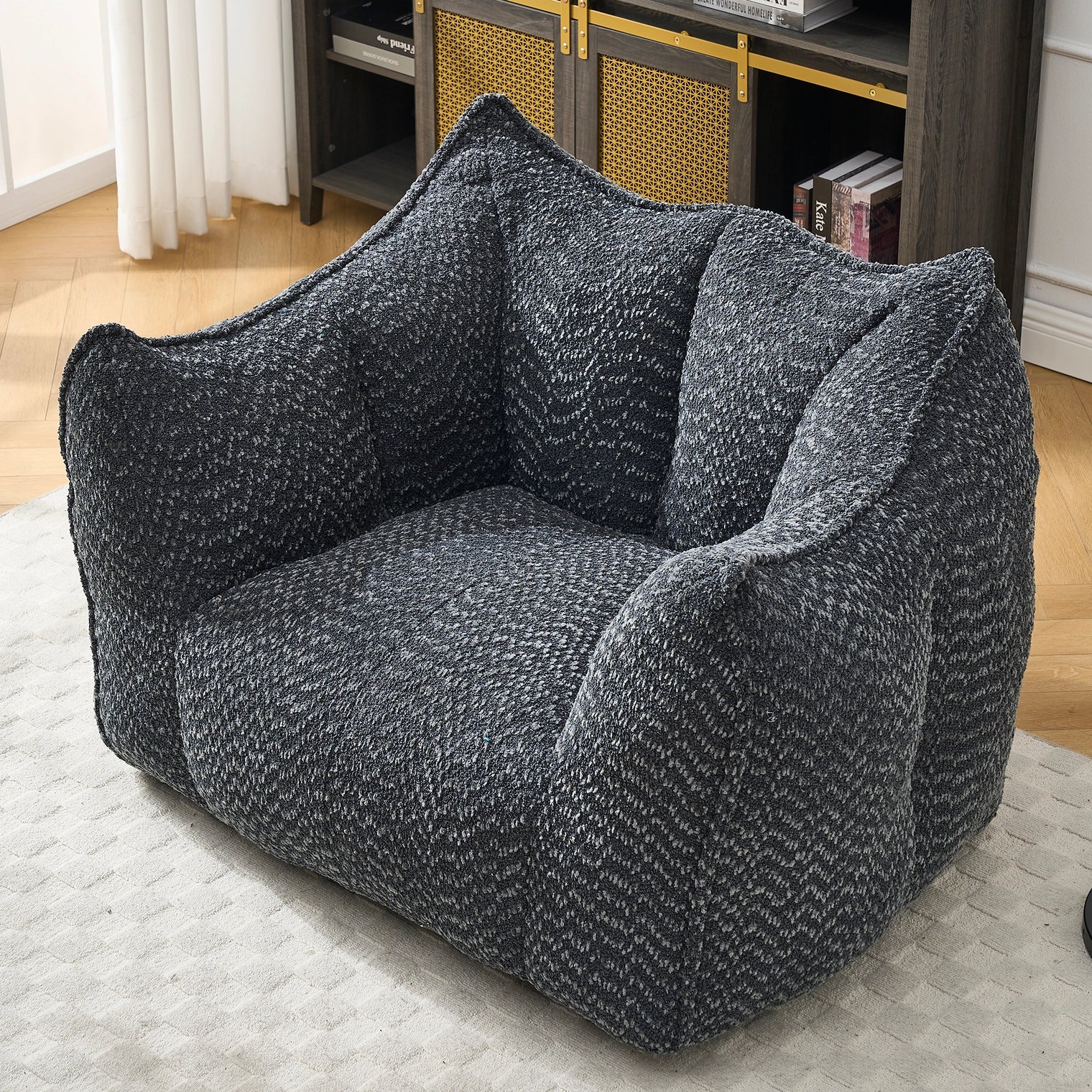 Indoor Oversized Bean Bag Chair & Soft Foam & Chenille Cover
