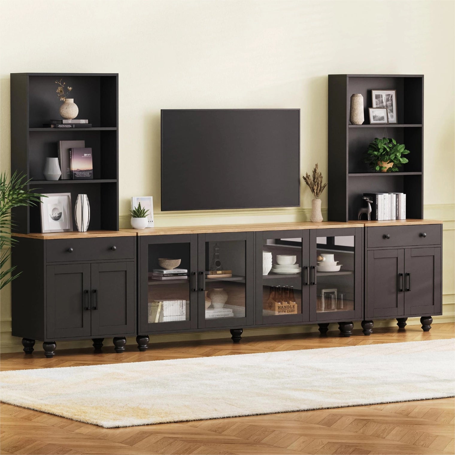 Entertainment Wall Unit Tv Stand & Adjustable Shelves