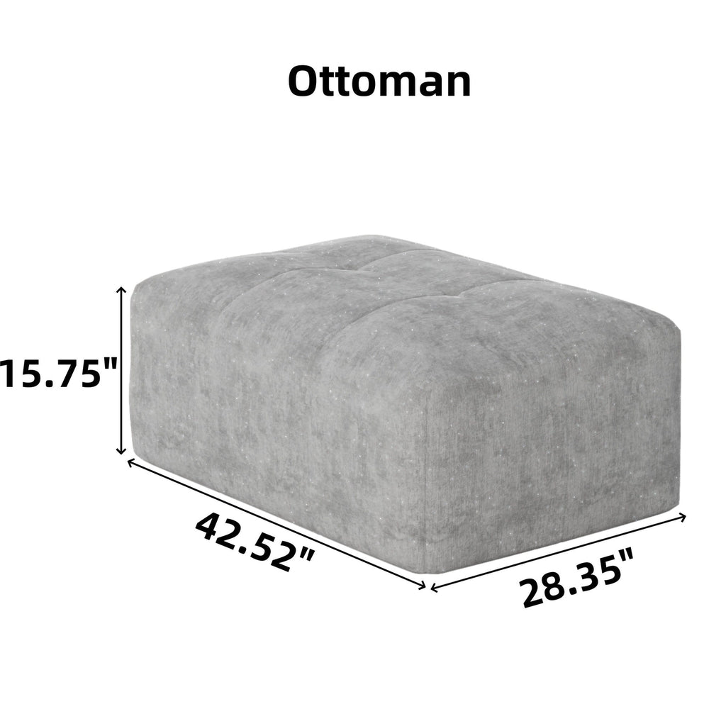 Oversized Modular Sectional Sofa Sparkling Chenille Black