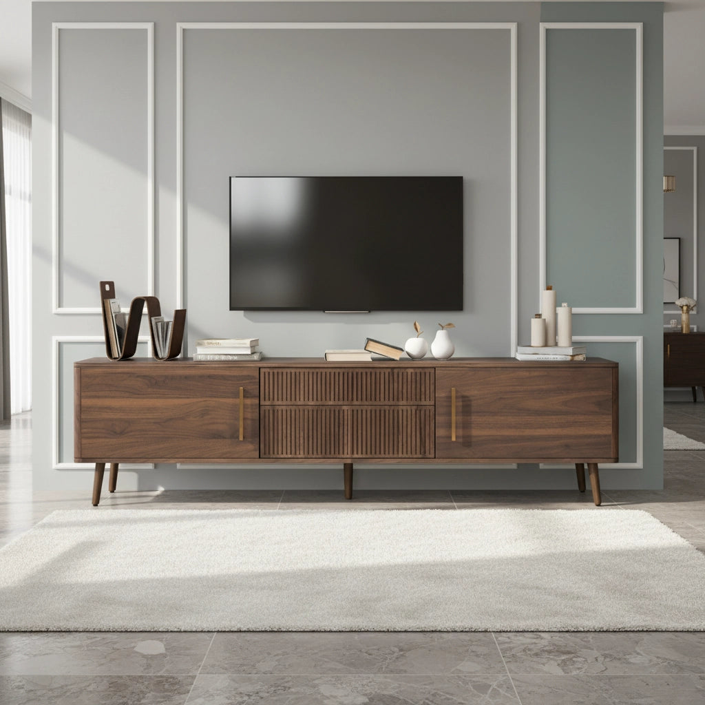 Living Room Storage Tv Stand with 2 Drawers