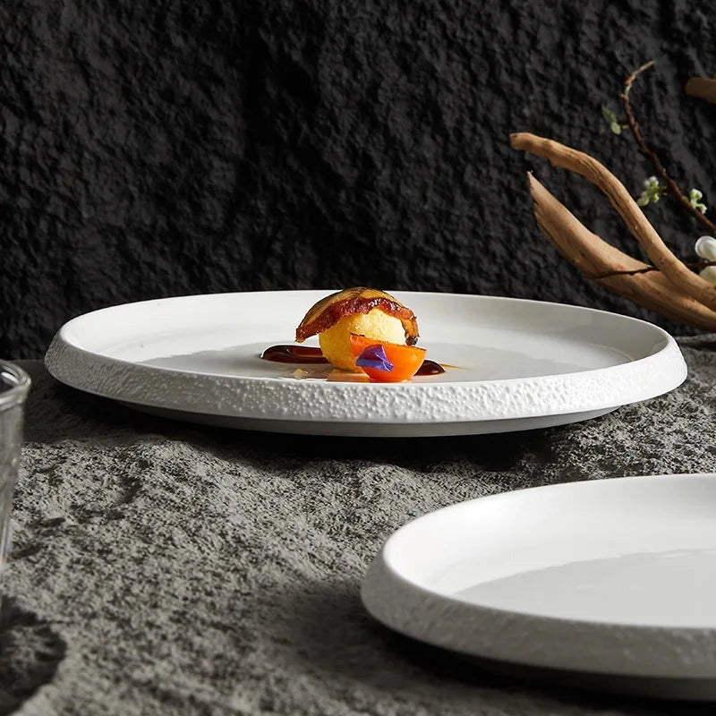 White Pearl 4-Piece Porcelain Plate Sets