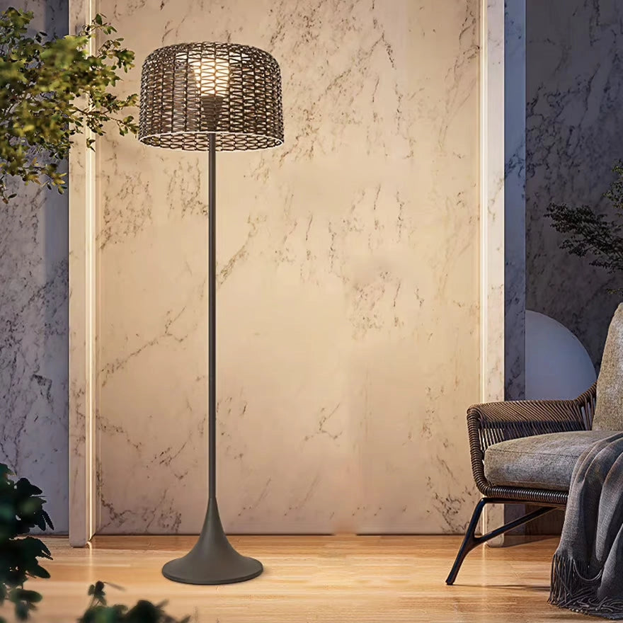 Solar Woven Floor Lamp