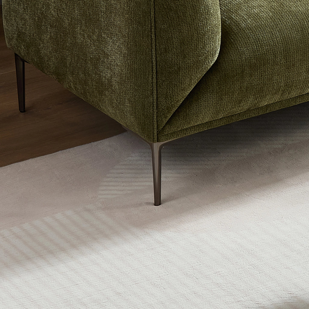 Green 3-Seater Fabric Sofa, Modern Living Room Sofa