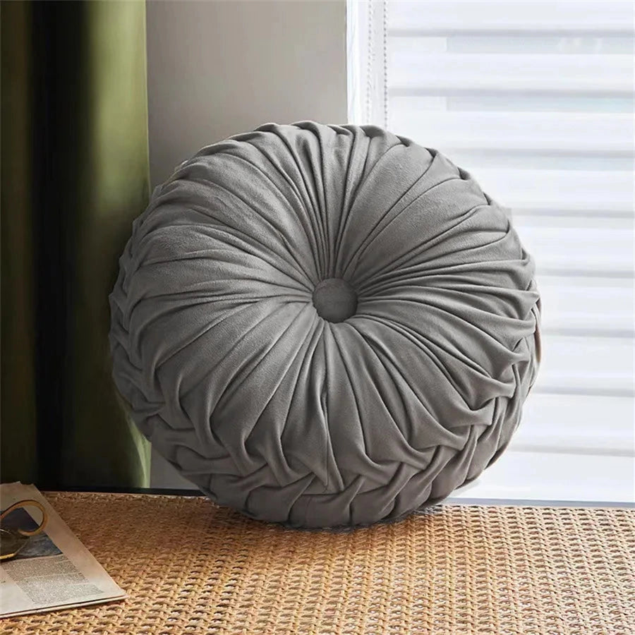 Round Velvet Throw Pillow