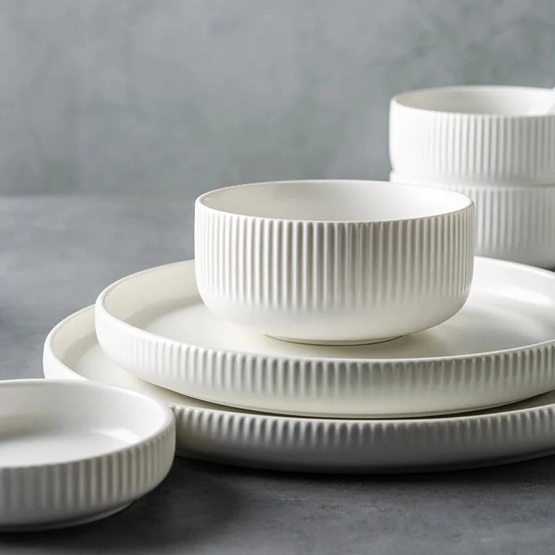 Ribbed 25-Piece Dinnerware Set