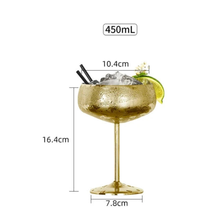 Stainless Steel Cocktail Glasses (Set of 6)