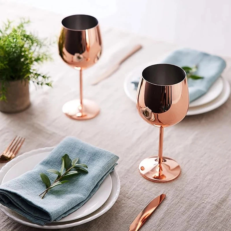 Stainless Steel Wine & Champagne Glasses 6-Piece Sets