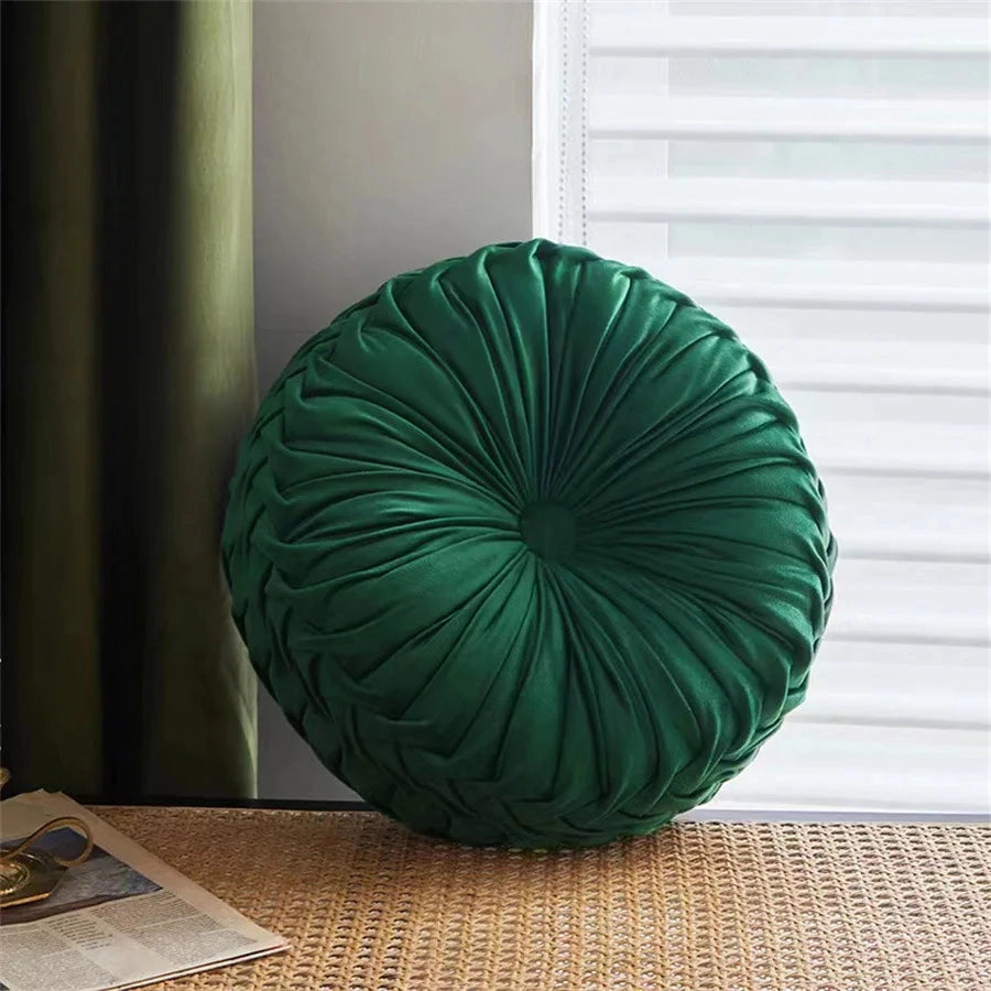 Round Velvet Throw Pillow