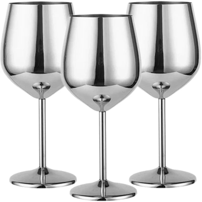 Stainless Steel Wine & Champagne Glasses 6-Piece Sets