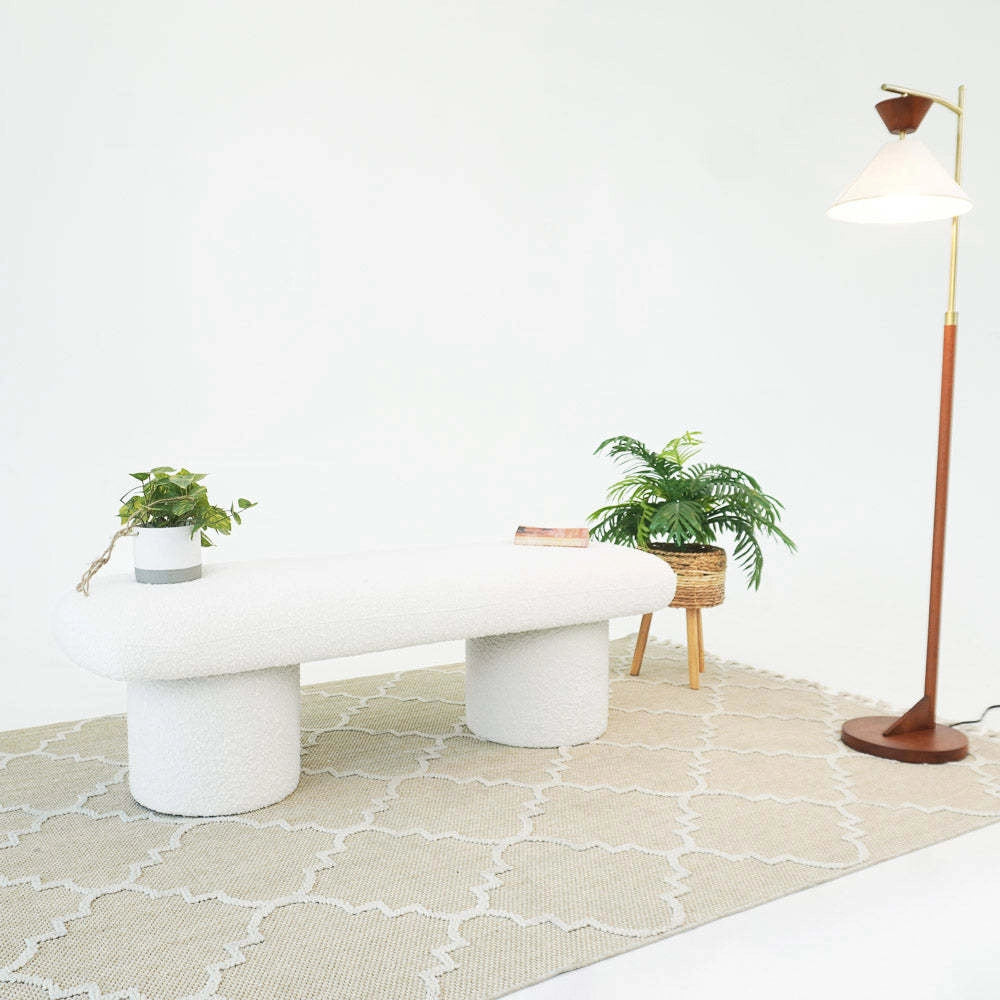 Randolph Ivory Boucle Bench