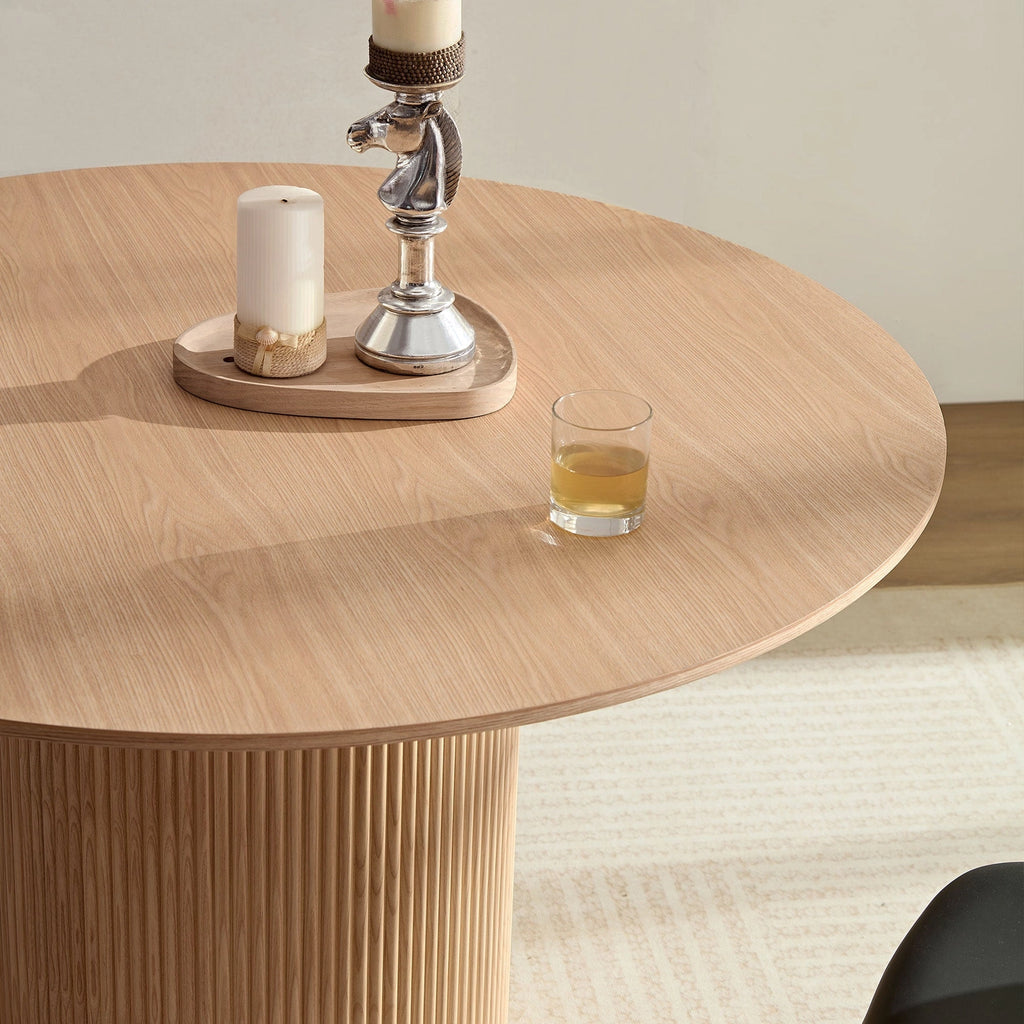 Mid-Century Round Dining Table For Living & Dining Room