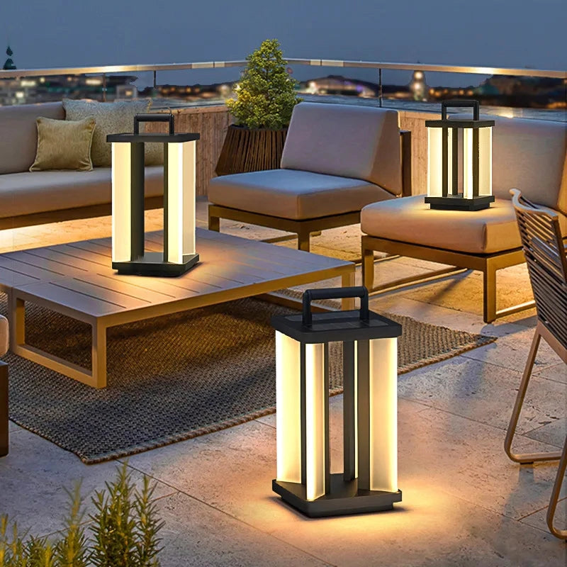 Luxury Black Villa Solar Lamps