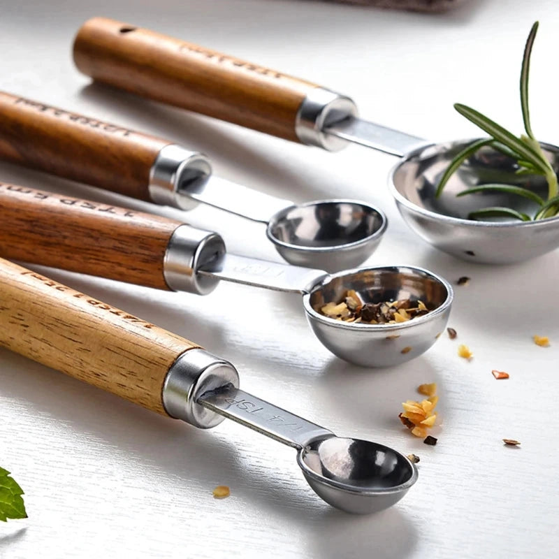 Stainless Steel Measuring 4-Piece Cup & Spoon Sets