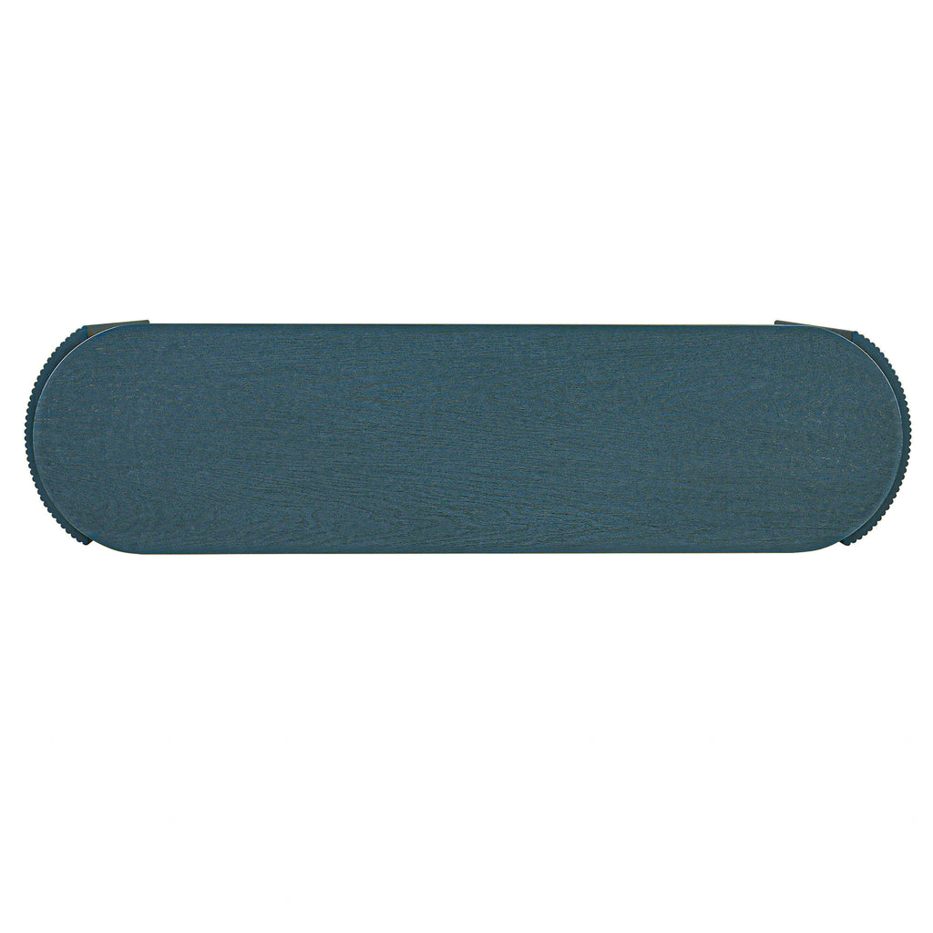 Navy Entryway Console Table Natural Wood Grain 2 Drawers