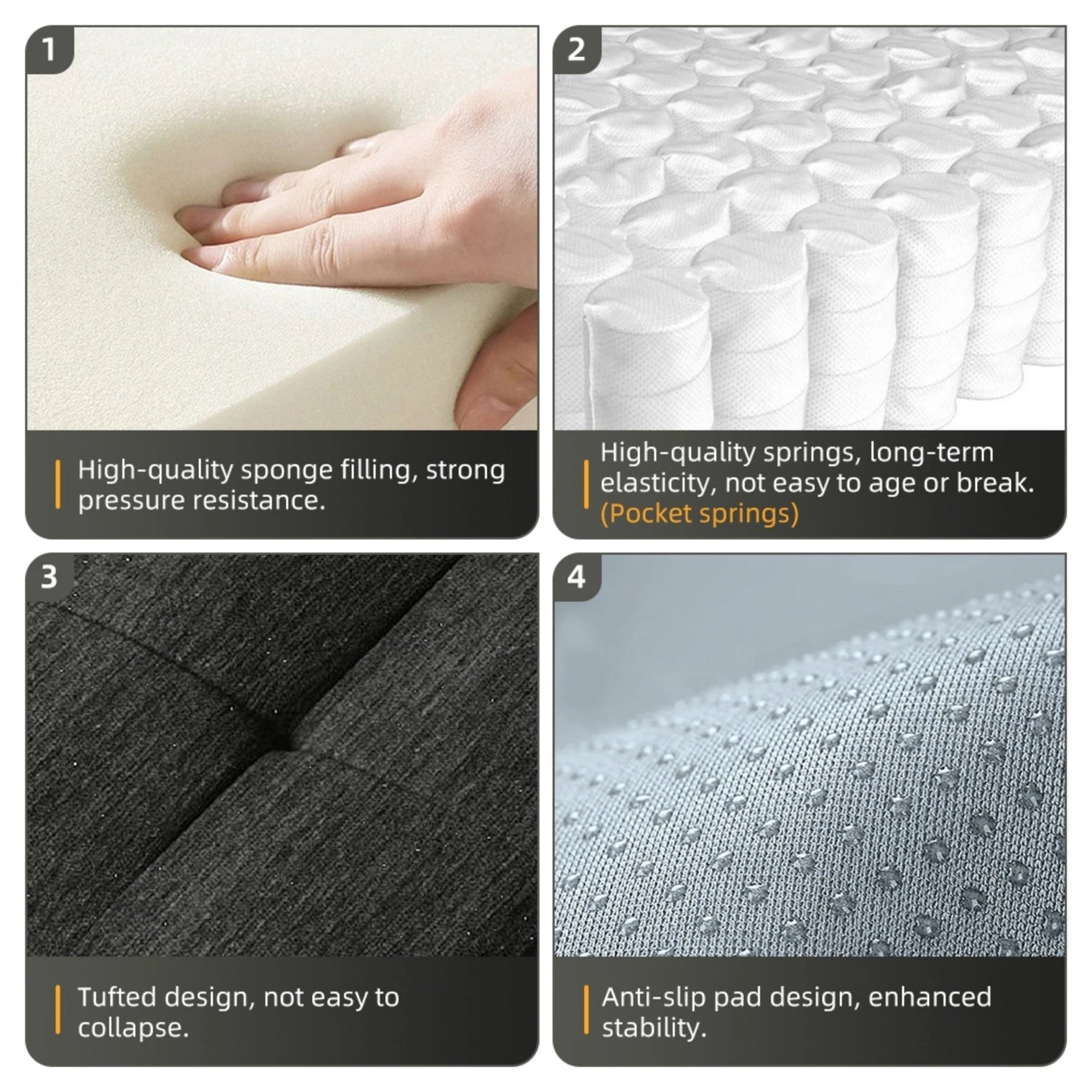 Oversized Modular Sectional Sofa Sparkling Chenille Black