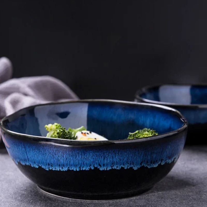 Blue Eclipse 4-Piece Bowl Sets | Dinnerware Set | Porcelaine