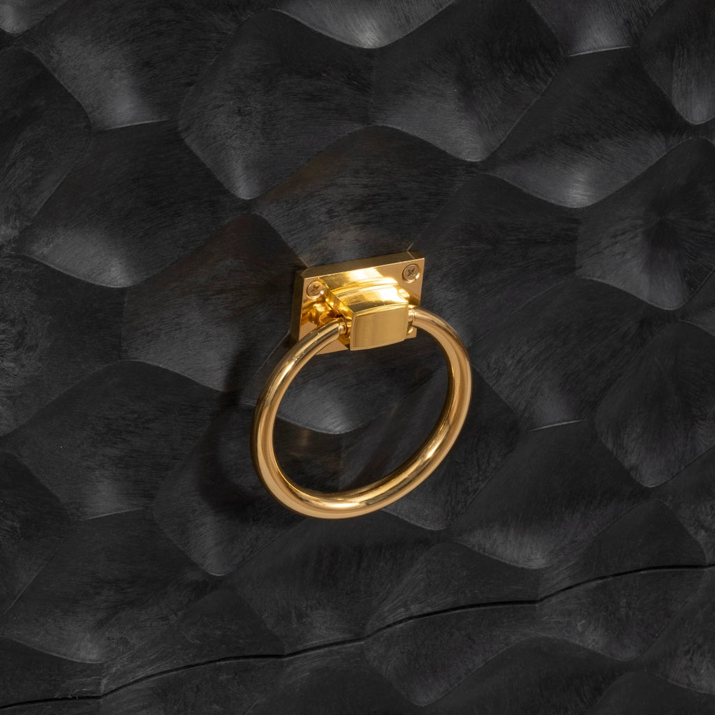 Wood Rectangle Texture Front Console Cabinet