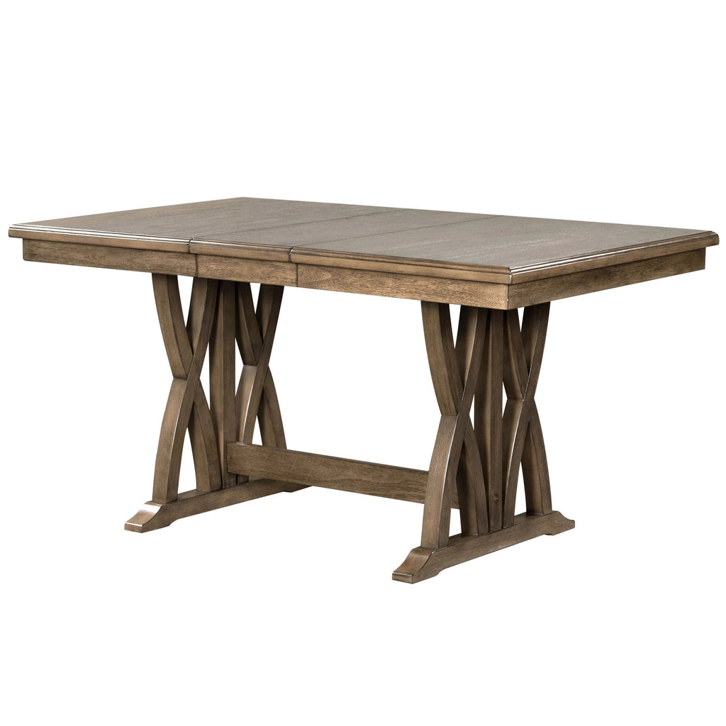 Mid-Century Extendable Solid Wood 7-Piece Dining Table Set