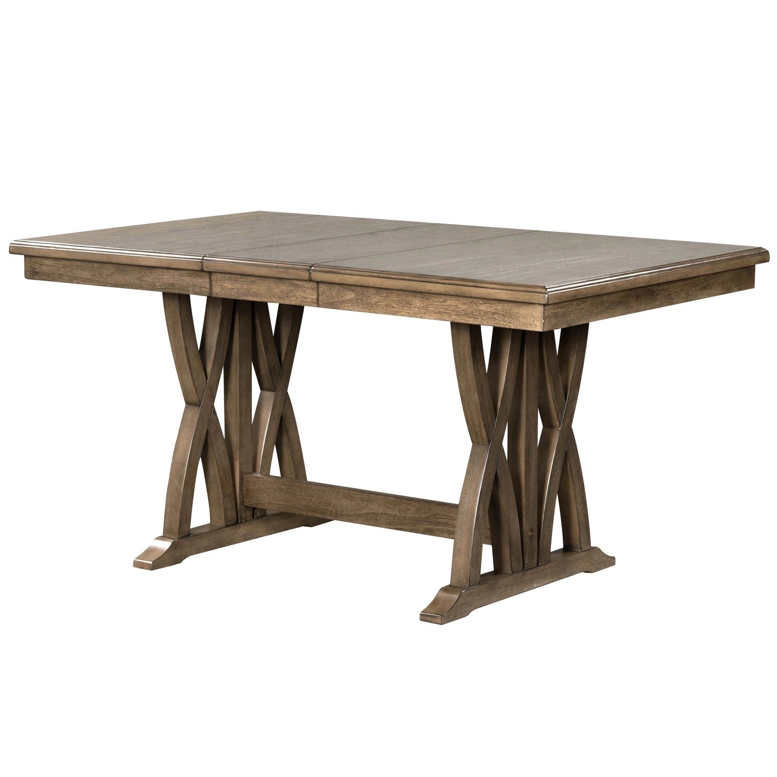 Mid-Century Extendable Solid Wood 7-Piece Dining Table Set