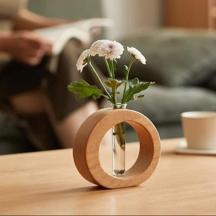 Wooden Hydroponic Vase