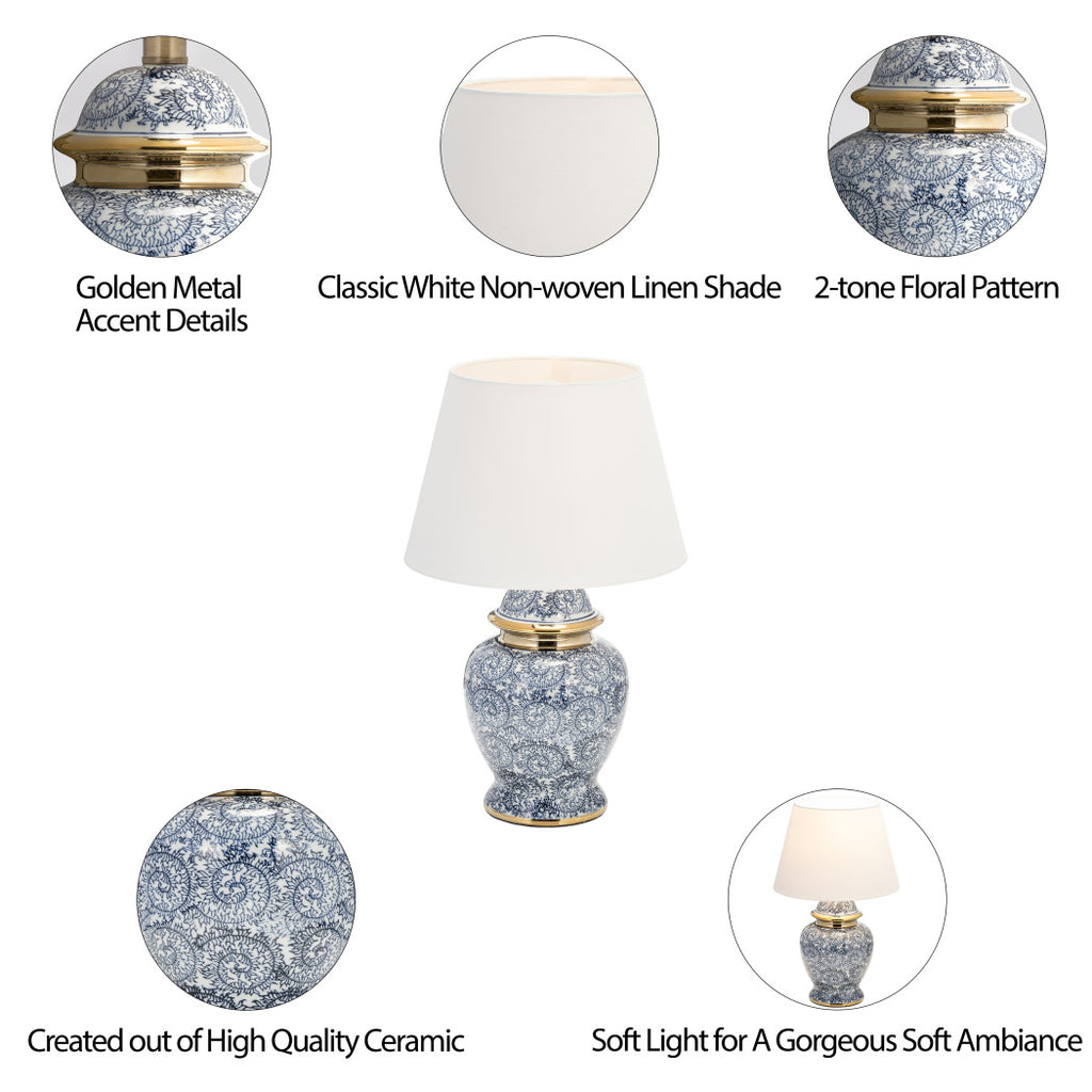 Ceramic Novelty Chinoiserie Table Lamp