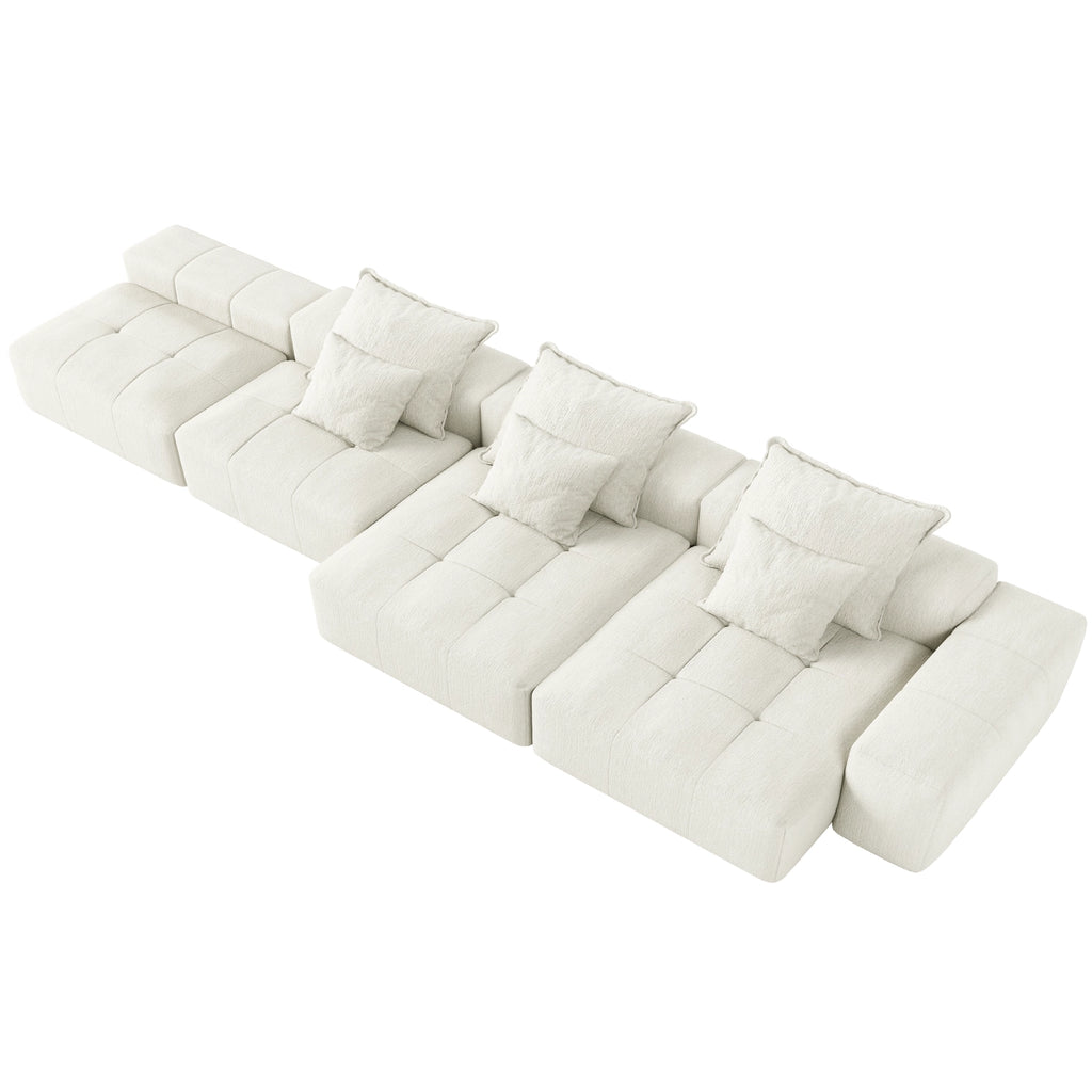 Modern Oversized Modular Sectional Sofa with 6 Pillows