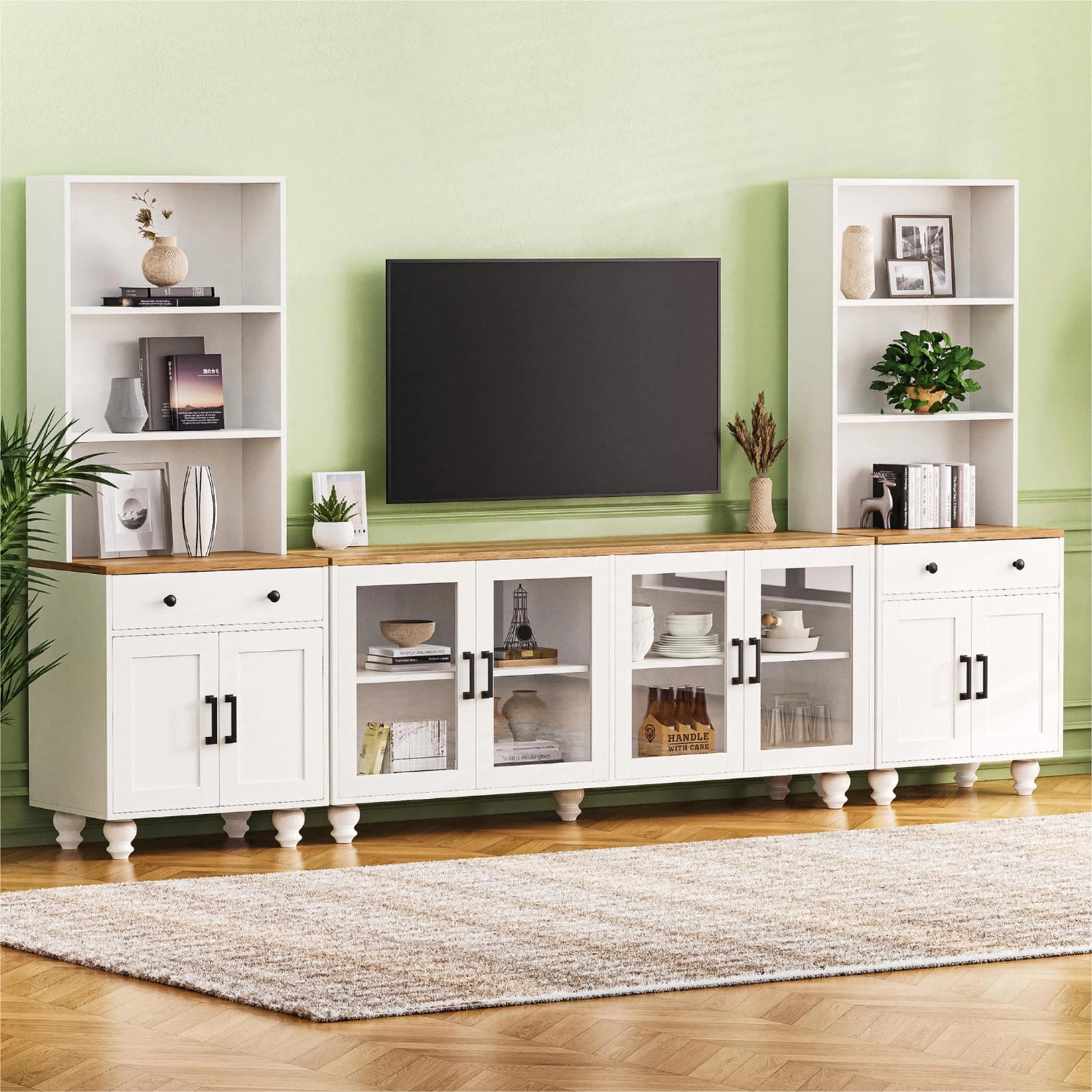Entertainment Wall Unit Tv Stand & Adjustable Shelves
