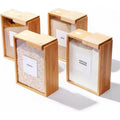 Bamboo Square Pantry Containers 4-PCS | Food Organizer | Eco