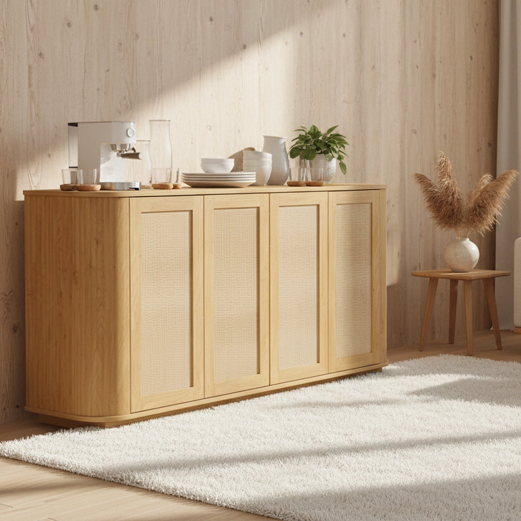 Entryway & Living Room Storage Wave Pattern Tv Stand