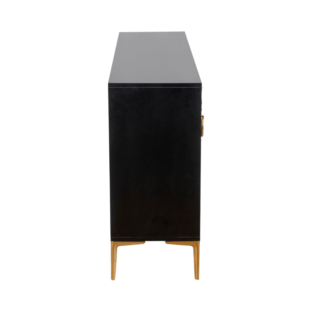 Wood Rectangle Texture Front Console Cabinet