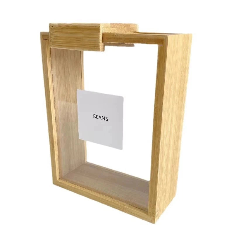 Bamboo Square Pantry Containers 4-PCS | Food Organizer | Eco