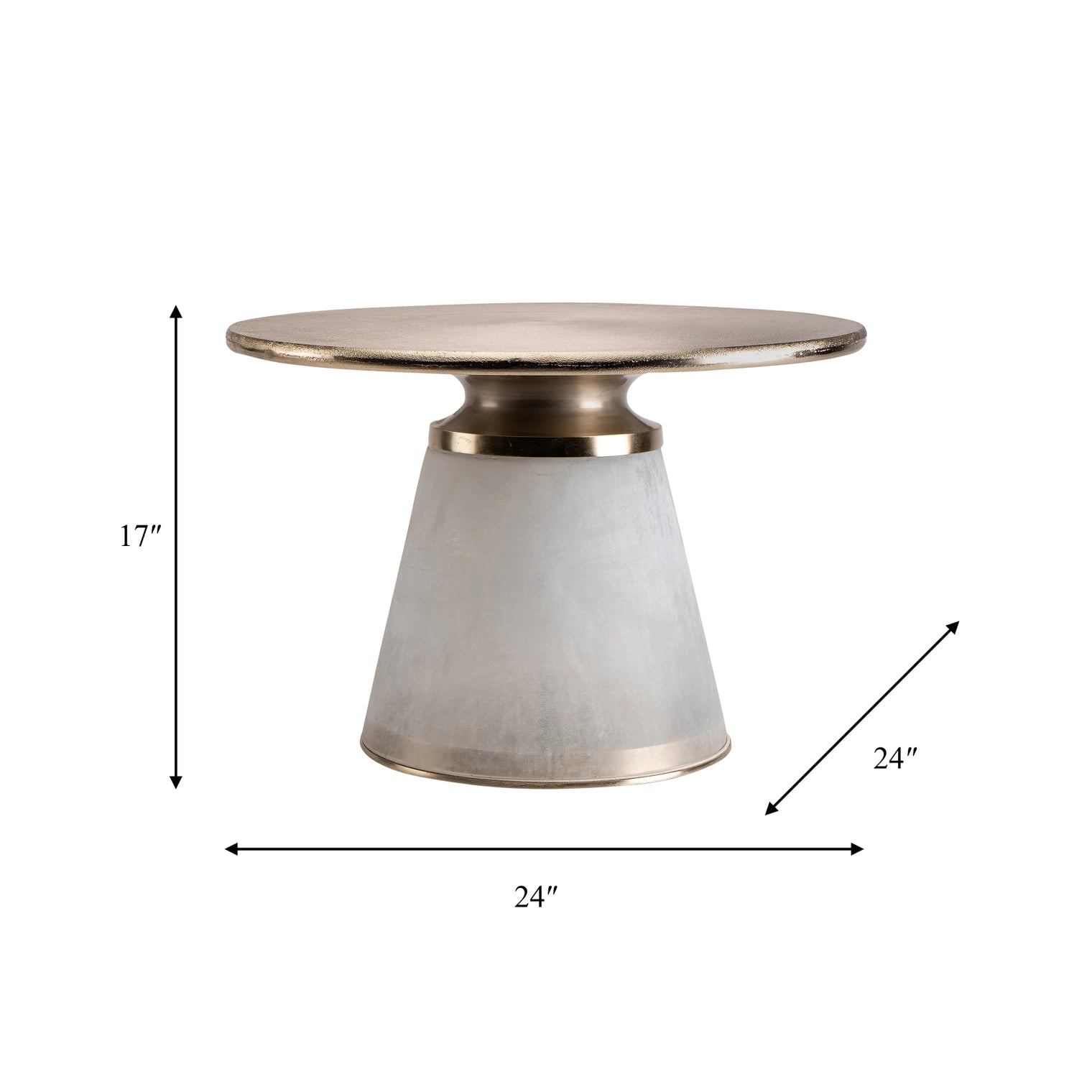 Metal Glass Round Coffee Table Pedestal Base