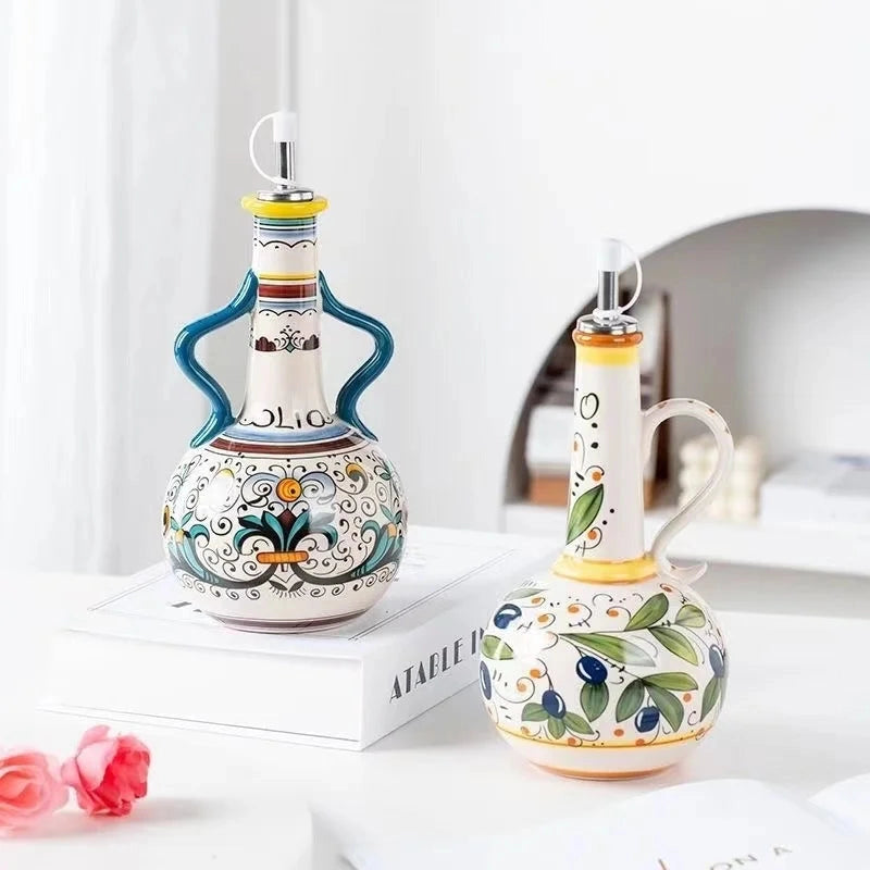 Amalfi Olive Oil Bottle | Ceramic Dispenser | Kitchen Decor