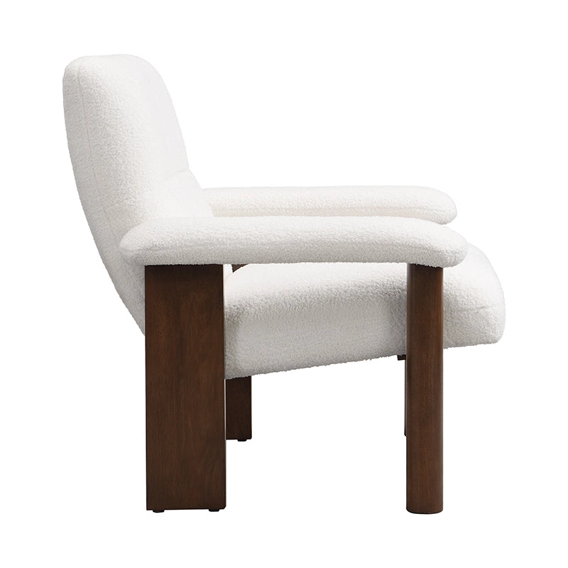 Modern Accent Chair with Ottoman, Lounge Chair with Footrest
